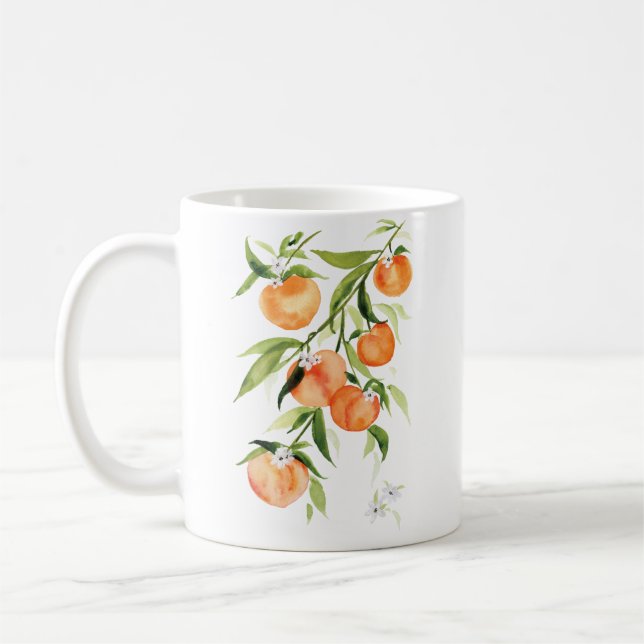 Pfirsiche sommerliche Früchte Kaffeetasse (Links)