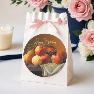 Pfirsiche, Trauben und Äpfel Runder Aufkleber