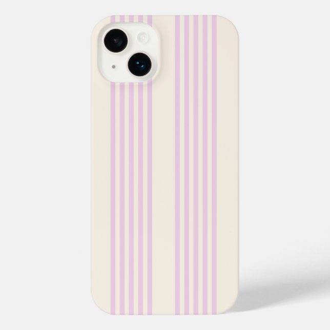 Pfirsiche und creme 5 Streifen Muster iPhone Hülle (Rückseite)