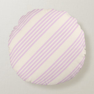 Pfirsiche und creme 5 Streifen Muster Rundes Kissen