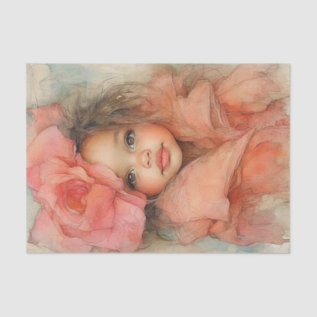 Pfirsiche und Creme Beauty1 Seidenpapier (Vorderseite)