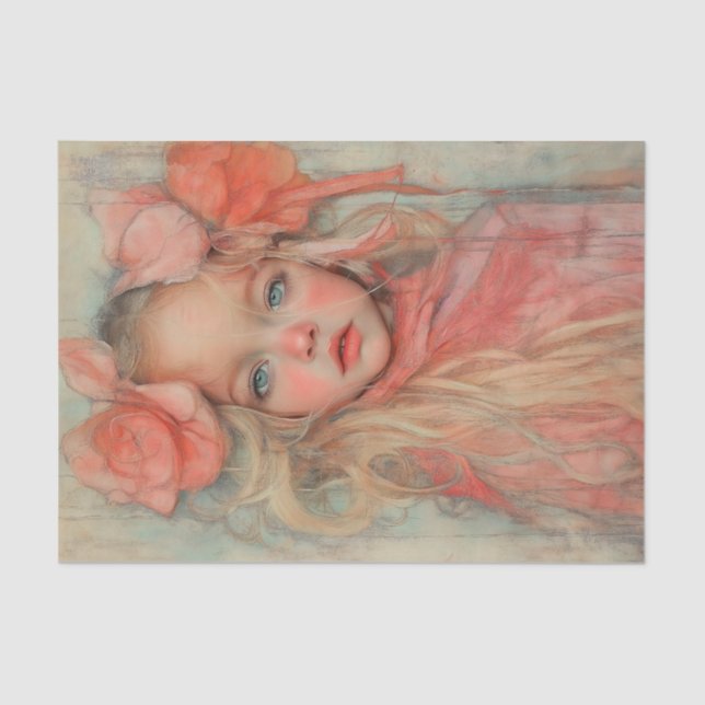 Pfirsiche und Creme Beauty2 Seidenpapier (Vorderseite)