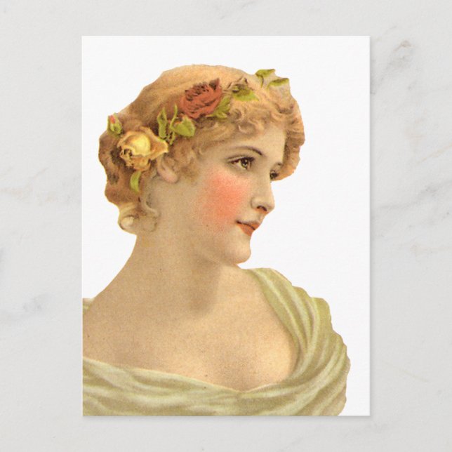 Pfirsiche und Creme Postkarte (Vorderseite)