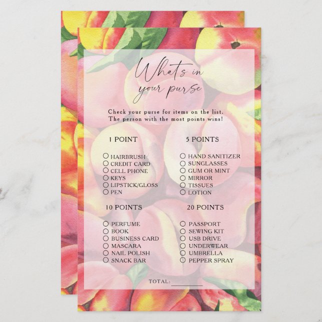 Pfirsiche - Was ist in deinem Handyspiel? (Vorne/Hinten)