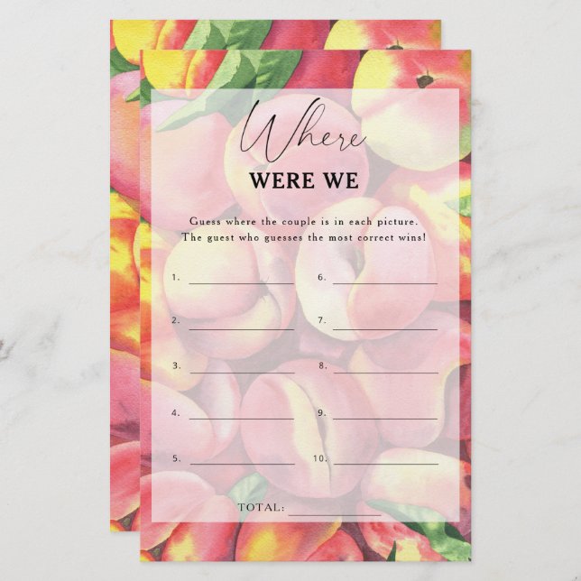 Pfirsiche - Wo waren wir Brautparty (Vorne/Hinten)