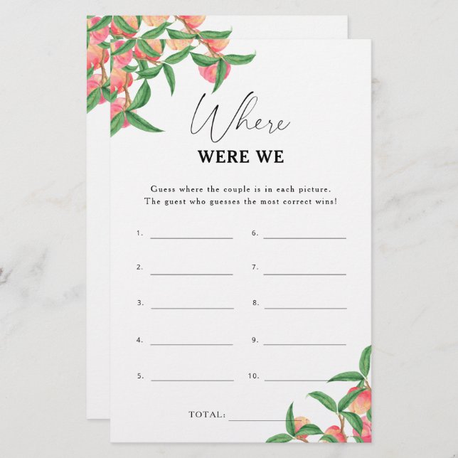 Pfirsiche - Wo waren wir Brautparty (Vorne/Hinten)