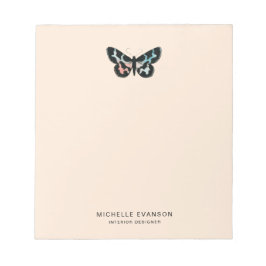 Pfirsichfarben-Logo für Schmetterlingsplatten Notizblock