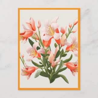 PFIRSICHFARBENE BLUMEN #1 POSTKARTE
