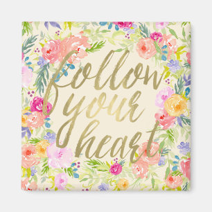 Pfirsichfarbene Blüte Folgen Sie Ihrem Herzen Magnet