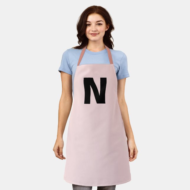 Pfirsichfarbene moderne stilvolle Monogramm Anfang Schürze (Getragen)