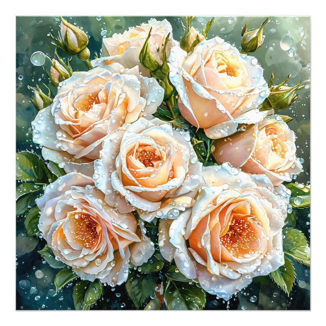 Pfirsichfarbene Rose Fotodruck (Vorne)
