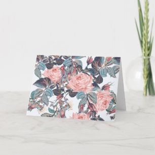 pfirsichfarbene Rose Geburtstag Karte