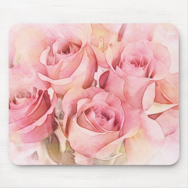 Pfirsichfarbene Rose Mousepad (Vorne)