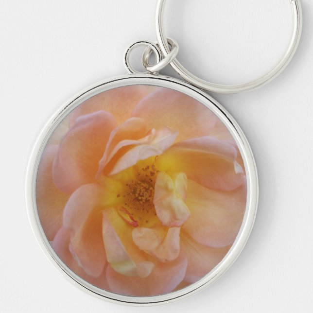 Pfirsichfarbene Rose Schlüsselanhänger (Vorne)