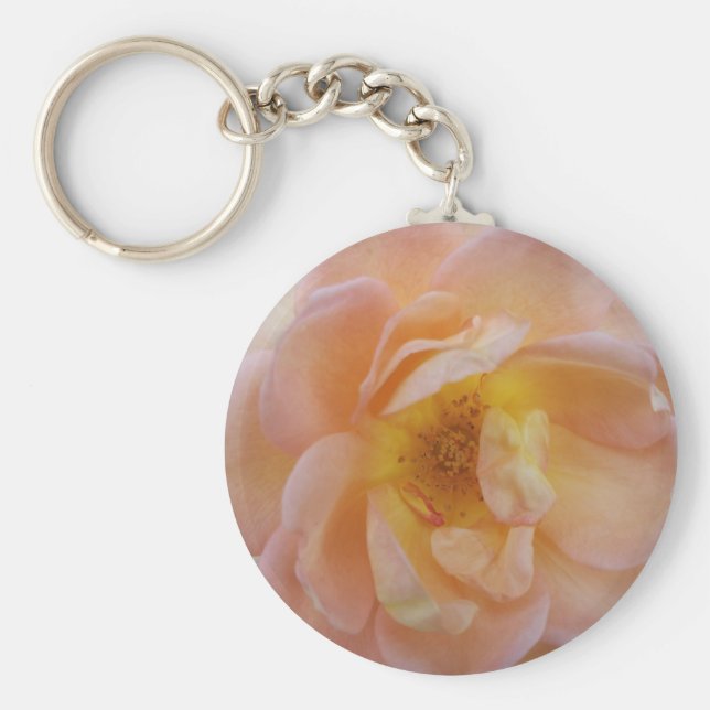 Pfirsichfarbene Rose Schlüsselanhänger (Vorne)