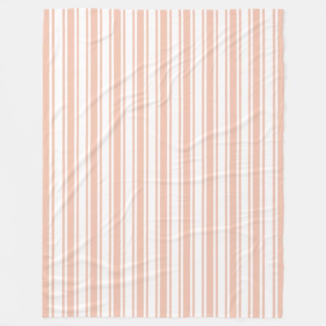 Pfirsichfarbene und weiße Streifen Fleecedecke (Vorderseite)