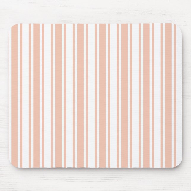 Pfirsichfarbene und weiße Streifen Mousepad (Vorne)