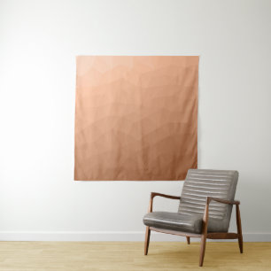 Pfirsichfarbener Farbverlauf geometrisches Maschen Wandteppich