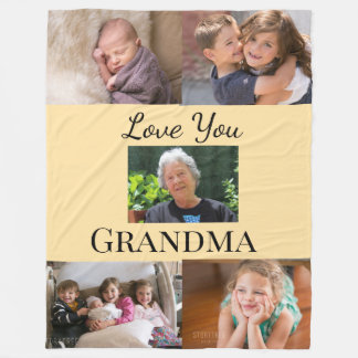 Pfirsichfarbener Gradient 5-Foto-Familien-Tribut-A Fleecedecke