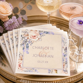 Pfirsichfarbenes Blumenzildpapier Napkins Serviette