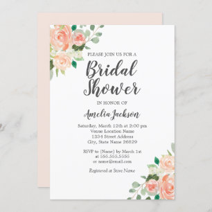 Pfirsichfarbenes Brautparty Einladung