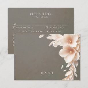Pfirsichflorale Hochzeitsessen UAWG RSVP Karte
