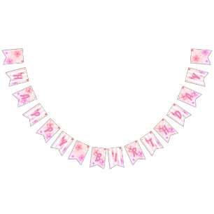 Pfirsichfrohe Geburtstags-Bubble-Gum-Rosa-Pfirsich Wimpelkette