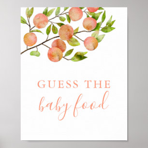 Pfirsichfrüchte Ratschläge das Baby-Food-Zeichen Poster