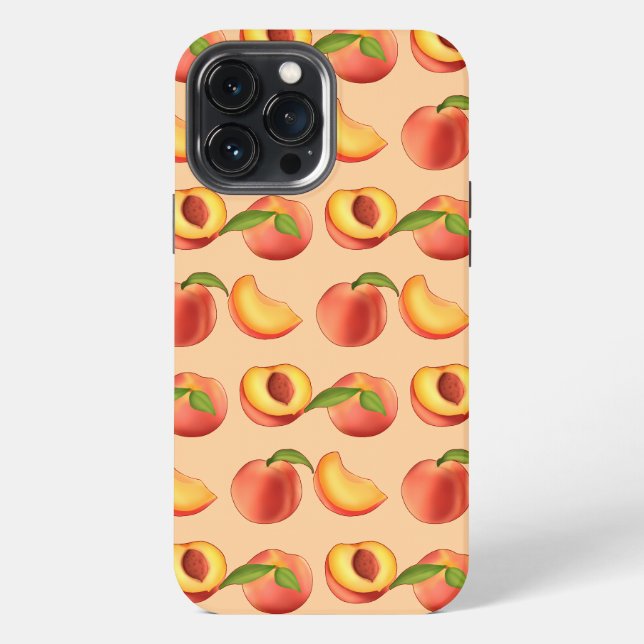Pfirsichfruchtmuster iPhone Hülle (Rückseite)