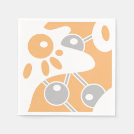 Pfirsichgrauweißer moderner Doodle 1 Serviette