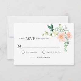 Pfirsichgrüne Hochzeit RSVP Karte