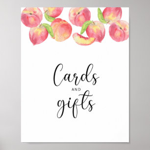 Pfirsichkarten und Geschenke Babyduschplakat Poster