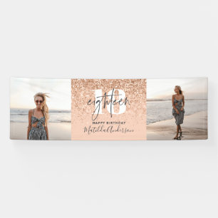 Pfirsichmädchen Moderner Glitzer chic 18 Foto Geb Banner