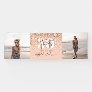 Pfirsichmädchen moderner Glitzer chic 30 Foto Geb Banner