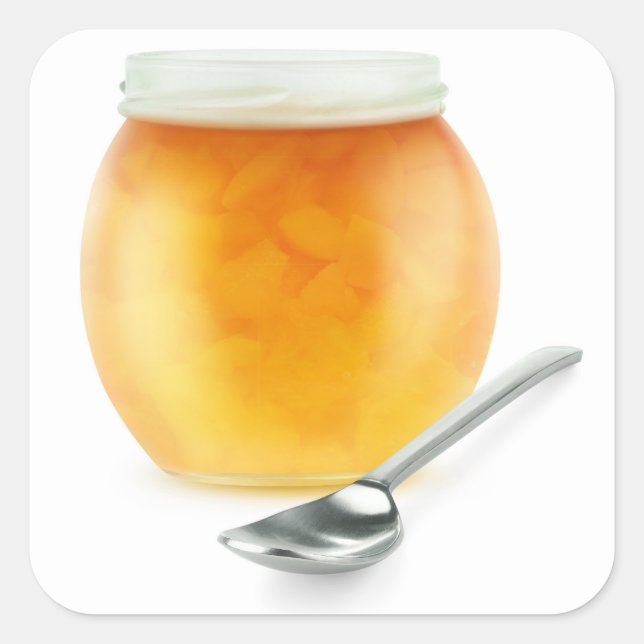 Pfirsichmarmelade Quadratischer Aufkleber (Vorderseite)