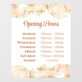 Pfirsichmarmorierung - Öffnungszeiten des Fensters Fensteraufkleber