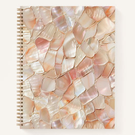 Pfirsichmutter von Pearl Mosaic Spiral Notebook Notizbuch