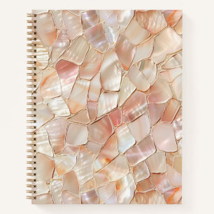 Pfirsichmutter von Pearl Mosaic Spiral Notebook Notizbuch