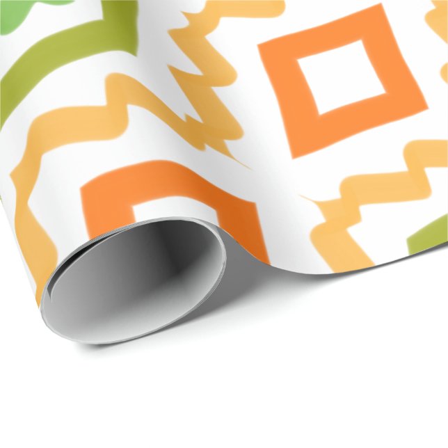 Pfirsichorange und grün geschenkpapier (Rolleneckpunkt)