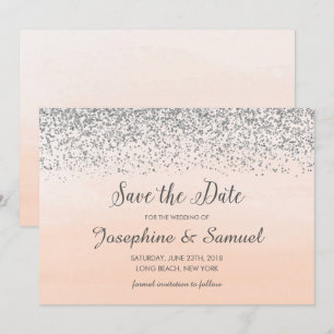 Pfirsichorange Watercolor Save the Date Einladung
