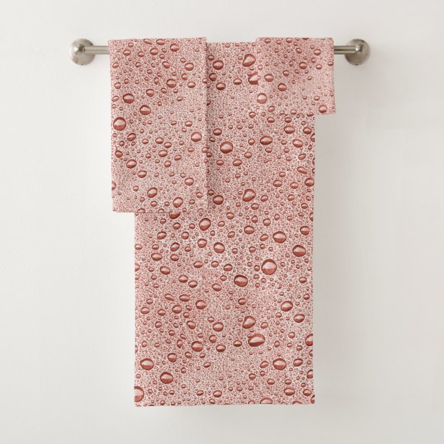 Pfirsichorangefarbene Wassertropfen Badhandtuch Set (Insitu)