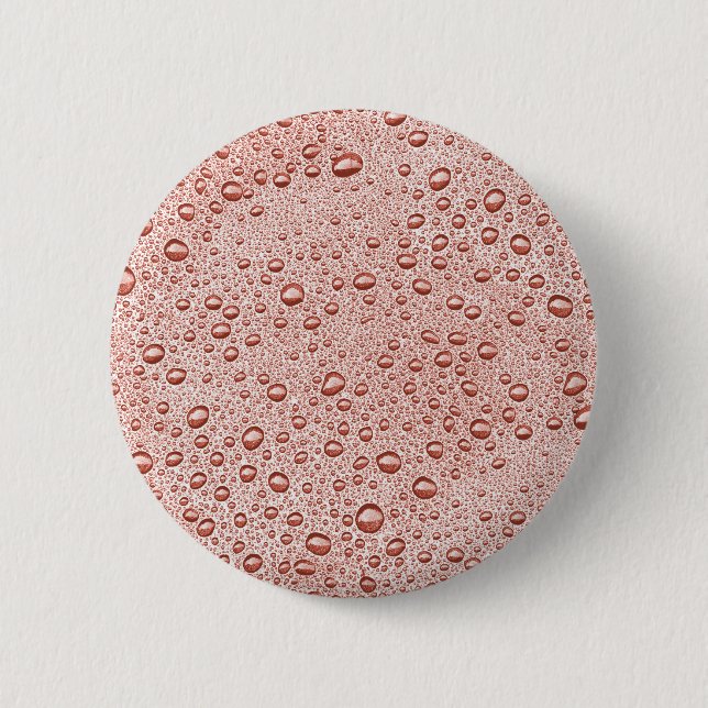 Pfirsichorangefarbene Wassertropfen Button (Vorderseite)