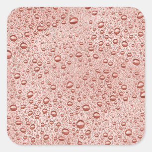 Pfirsichorangefarbene Wassertropfen Quadratischer Aufkleber