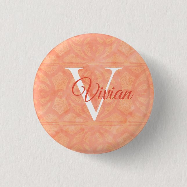Pfirsichrosa Button (Vorderseite)
