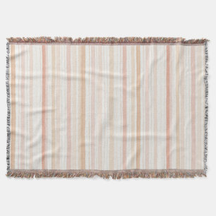 Pfirsichrosa Creme Streifen Decke