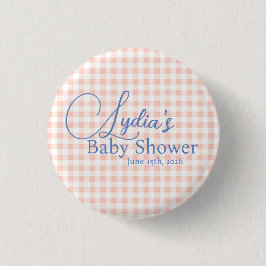 Pfirsichrosa Gingham-Karo-Peel-and-Stick-Tapete Button