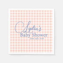 Pfirsichrosa Gingham-Karo-Peel-and-Stick-Tapete Serviette