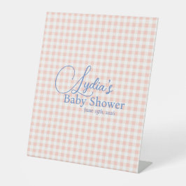 Pfirsichrosa Gingham-Karo-Peel-and-Stick-Wallpaper Sockelschild