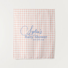 Pfirsichrosa Gingham-Karo-Peel-and-Stick-Wallpaper Wandteppich