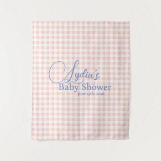 Pfirsichrosa Gingham-Karo-Peel-and-Stick-Wallpaper Wandteppich